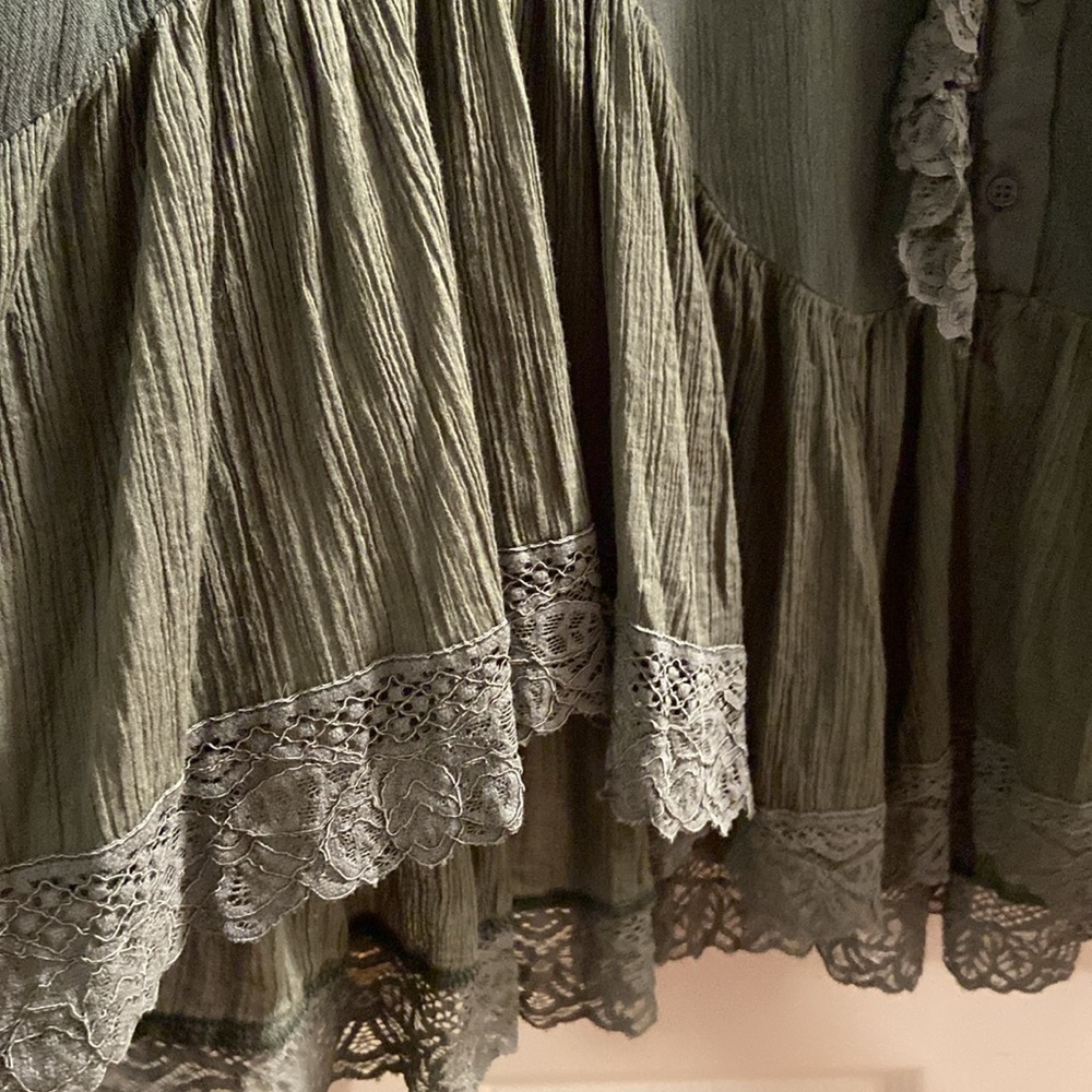 Free People Jeanette lace Victorian Ruffles tunic Top Dress - Picture 6 of 7